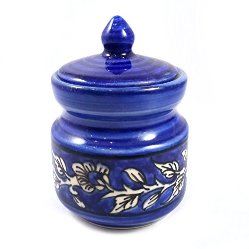 India Meets India Handicraft Ceramic Jar Barni Storage Jar 200 ML, Best Gifting, Made by Awarded Indian Artisan