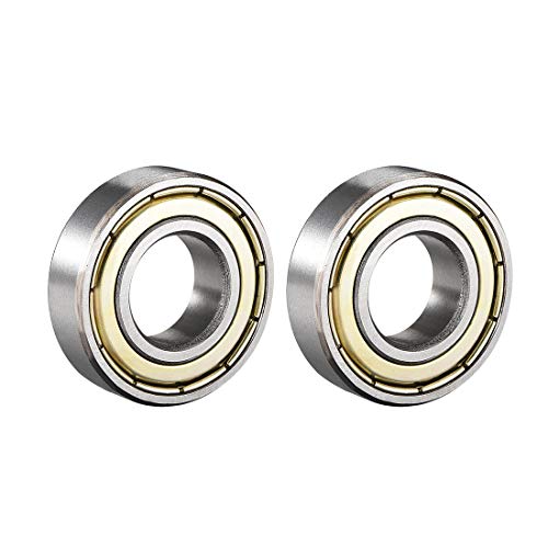 sourcing map 6002ZZ Ball Bearing 15mm x 32mm x 9mm Double Shielded 6002-2Z 80102 Deep Groove Bearings High Carbon Steel Z1 (Pack of 2)