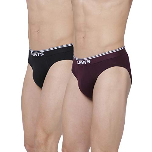 Levi's 017 Brief for Men with Contoured Double Pouch, Tag Free Comfort & Smartskin Technology (Multicolor - Pack of 2)