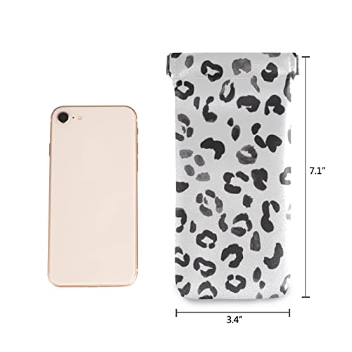 Otvee Leopard Print Animal Skin Eyeglass Case Microfiber Leather Squeeze Top Sunglasses Pouch For Women #TOP1