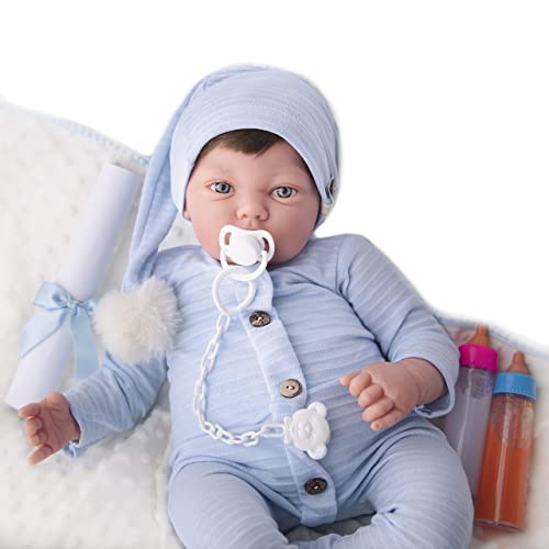 MARÍA JESÚS Reborn Baby Silikon Vinyl Reborn Puppe 2,3 kg und Reborn Baby Head Drop Effekt Verziert mit Rötungen und realistischen blauen Augen Bebe Reborn Dolls Reborn Babys Babypuppen – Bild 6