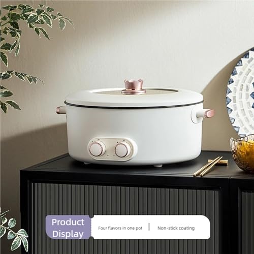 Mandarin Duck Electric Chafing Dish – 4 Compartment Electric Pot with 6 Liters Capacity, Multi-functional Integrated Hot Pot and Cooker in Beige, One Size - Image 2