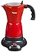 Bestron Cafetière italienne électrique avec socle, Viva Italia, Pour 6 tasses à espresso : 180 ml, 480 W, Aluminium, Rouge