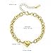 Emibele Gold Heart Charm Bracelet for Women, Stainless Steel Non Tarnish 18K Gold Plated Charm Bracelet, Adjustable Puffy Heart Pendant Jewelry, Fashion Jewelry Gifts for Valentine's Mothers Day