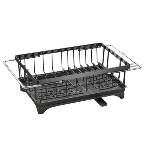 Escurridor de platos para fregadero pequeño, estante de secado expandible, escurridores de platos para fregadero de cocina, soporte de secado de platos de gran capacidad, estante de secado de cocina
