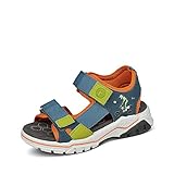 Passform: WMS - mittel RICOSTA Jungen Sandale 73-4620300 Cross Nubukleder Textil flexibel Synthetik, Groesse 33, blau/orange/grün