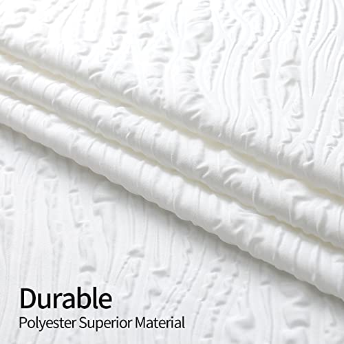 Mitovilla White Fabric Shower Curtain 72 X 78, Farmhouse Long Shower Curtain Set, Modern Geometric Cloth Shower Curtain For Bathroom Decor, Luxury Marble Textured Shower Curtains 78 Inch Long #TOP3