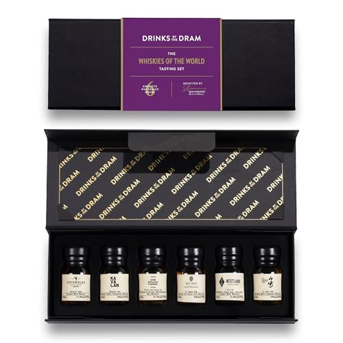 Drinks by the Dram Whiskies of the World Tasting Set - 6 x 3cl Drams of Whisky from Global Distilleries - Whisky Gift Set with Japanese Single Malt Whisky and Finnish Rye