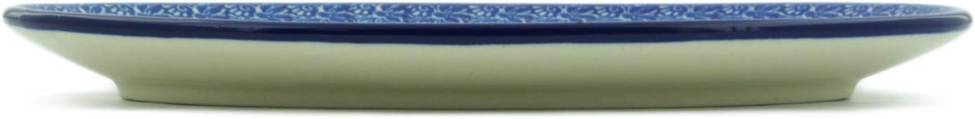 Polmedia Polish Pottery Platter 8-inch UNIKAT - Copper Rose Meadow Pattern Handmade in Boleslawiec Poland by Ceramika Artystyczna + Certificate of Authenticity