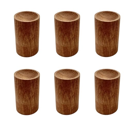 Yuqim 6 Pcs Wood Essential Oil Diffusers, Small Wood Fragrance DIffusers Wooden Aromatherapy Round Diffuser Car Oil Diffuser Wood Essential Oil Diffuser for Home(Roseood)
