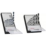 Bosch 2 608 588 167 - Juego de 7 brocas para hormigón Robust Line CYL-5 - 4; 5; 5; 6; 6; 8; 10 mm (pack de 7) + 2 607 010 533 - Set de 8 bs helicoidales para madera Robust Line - 3; 4; 5; 6; 7; 8; 9; 10 mm (pack de 8)