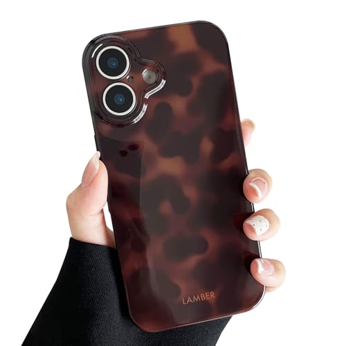 Coque iPhone 17 antichoc souple marron tortue ambre pour femme 6,3"