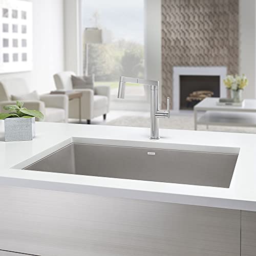 Blanco, Truffle 441297 Precis Silgranit Super Single Undermount Kitchen Sink, 32" X 19" #TOP3
