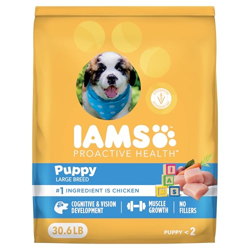 IAMS Proactive Health Puppy Food, Large Breed Premium Puppy Food for Large Dogs, 30.6 Lb. Bag