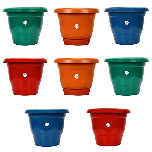 Image of Kraft Seeds Trowel & Gamla /Planter /Pot (10 inch, Multicolour, Set of 8) Combo