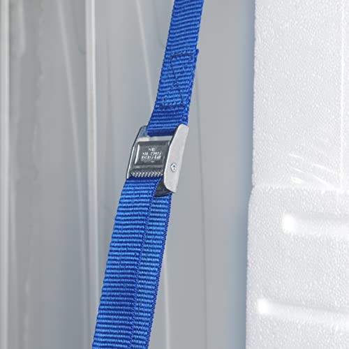 2 x pasek do podnoszenia klamra krzywkowa 2,5 m x 25 mm niebieski / 250 kg bagażnik bagażowy pasek ...