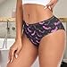 Peystean Women's Underwear Briefs,Fashion Pink Bats Halloween Floral Comfy Girls Mid Waist Brief Stretchy Ladies Breathable Bikini Cheeky Panties for Woman XL