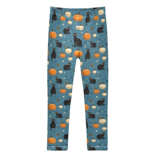 Girls Leggings Soft Toddler Ankle Length Bottoms Halloween Cat Kids Dance Yoga Pants 4-10 Years