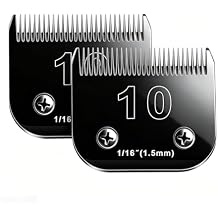 10 Blades Dog Grooming Blades Compatible with Andis/Oster A5/Wahl KM-10 Series Dog Clippers,Detachable Clipper Replacement Blade,Black,Size 10 Blade 1/16" 10#/2PCS