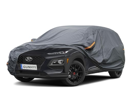 Image of GUNHYI Premium Car Cover Custom Fit Hyundai Kona, 16 Layers Heavy Duty Car Cover Waterproof All Weather with Zipper Door for Sun Rain Snow Dust Uv Protection