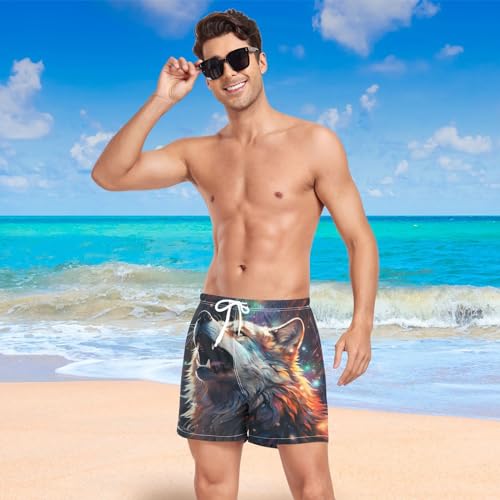 Short de bain loup homme séchage rapide pour plage