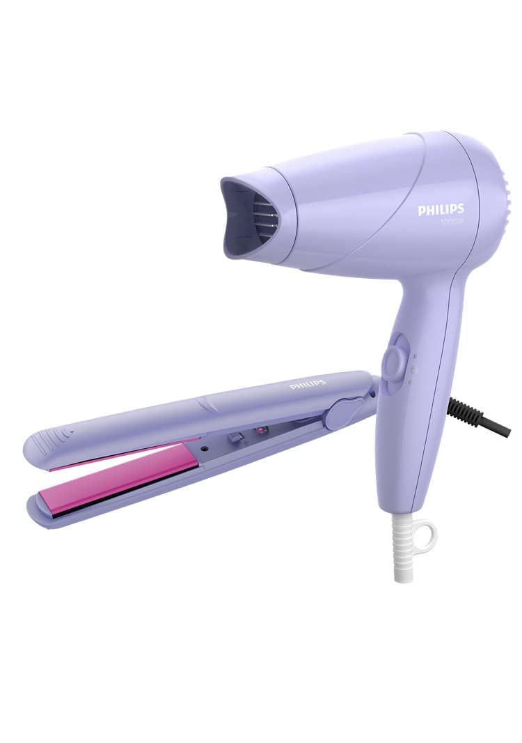 Philips HP8643/56 1000 Watts Hair Dryer and Straightener Combo, Miss