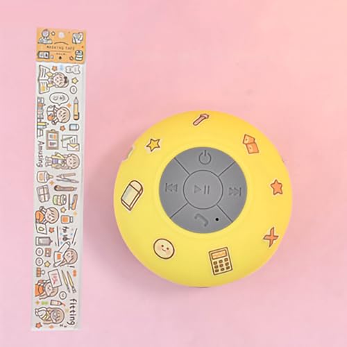 Altoparlante da Doccia con Tappo in Silicone per Bagno, Mini Altoparlante Portatile Wireless con Ventosa (inviare adesivi)