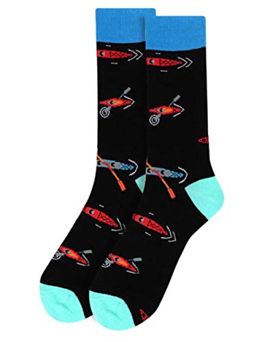 Men's Black Kayak Kayaking Water Sports Novelty Dress & Trouser Socks