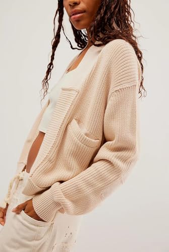 Image of Womens Cropped Cardigan Sweaters Y2k Open Front Cardigans Long Sleeve Oversized Fall Sweater Trendy