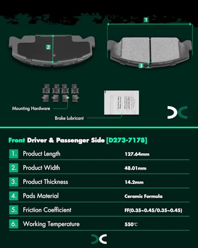 Image of SCITOO D273 D374 8PCS Front and Rear Ceramic Brake Pad Sets | Fit 1993-1995 For Honda For For Civic del Sol 1.5L,1993-1997 For For Civic del Sol 1.6L,1990-1991 For For CRX 1.5L