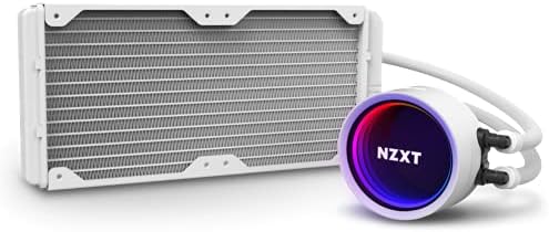 NZXT Kraken X53 RGB 240mm - RL-KRX53-RW - AIO RGB CPU Liquid Cooler - Rotating Infinity Mirror Design - Powered By CAM V4 - RGB Connector - Aer RGB V2 120mm Radiator Fans (2 Included) - White