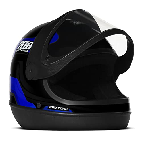 Capacete Moto Pro Tork New Semiautomático Preto E Azul 788 58