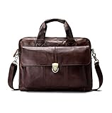 Abmessungen: 36 * 7 * 27cm. SMSOM Lederaktenkoffer für Männer Business Travel Messenger Bags Laptoptasche, Multifunktions-Tasche Aktentasche, braun (Color : Brown)