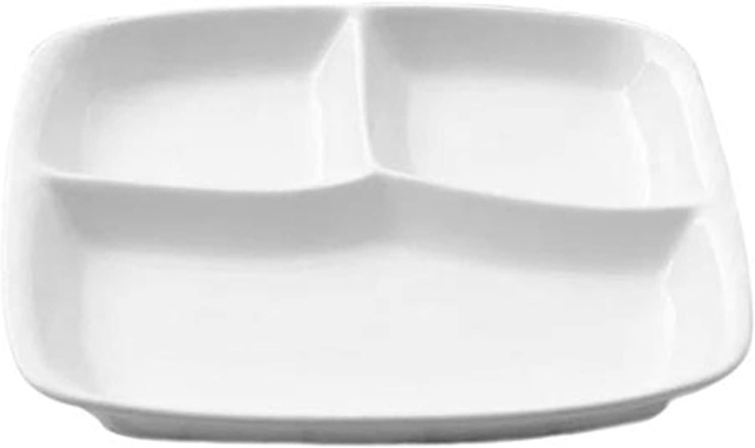 Weight Management Tableware - Deep Diet Plate, 10.8”, Solid Color Divided Heavy Duty Dining Trays with 3 Compartments (Color : Blue)