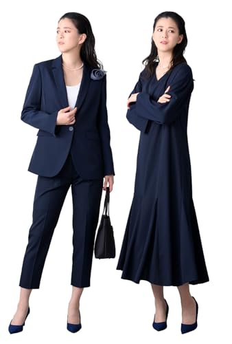 [ルルコ] スーツ レディース パンツスーツ ワンピーススーツ 入園式 卒園式 入学式 卒業式 母 ママ セレモニー フォーマル 33-191012 (13号, ネイビー)