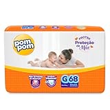 Fralda Pom Pom Protek Proteção de Mãe Hiper G 68 Unidades