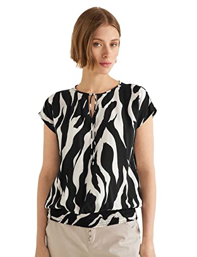 STREET ONE Damen A343997 Blusenshirt, Schwarz, 40 EU