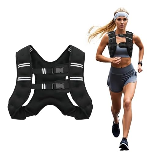 Poudee Weighted Vest, 12LB Weight Vest for Men Women, Body Weight Vests Adjustable with Reflective Stripe for Strength Training, Running, Training Workout, Jogging, Walking - 12LB