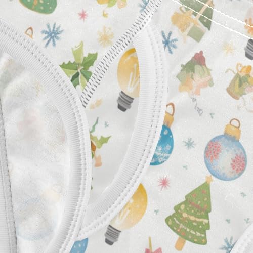 KLL Colorful Christmas Light Bulbs Boys Toddler Cotton Training Underwear Breathable Children Panties 5