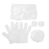 Anself 10 Packs Disposable Plastic Hair Care Dyeing Tools Kit Salon Hair Cap Ear Cover Gloves Apron
