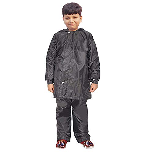 Image of V4U Solid Waterproof Raincoat Set of Pant & top for Kids (Grey)