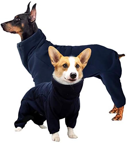 ROZKITCH Dog Winter Coat Soft Fleece Pullover Pajamas, Pet Windproof Warm Cold Weather Jacket Vest Cozy Onesie Jumpsuit Apparel Outfit Clothes for Small, Medium, Large Dogs Walking Hiking Travel Sleep