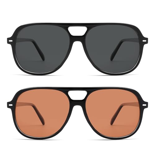 Image of Retro Trendy Polarized Aviator Sunglasses Womens Mens 70s Classic Vintage Oversized Sun Glasses AR82278