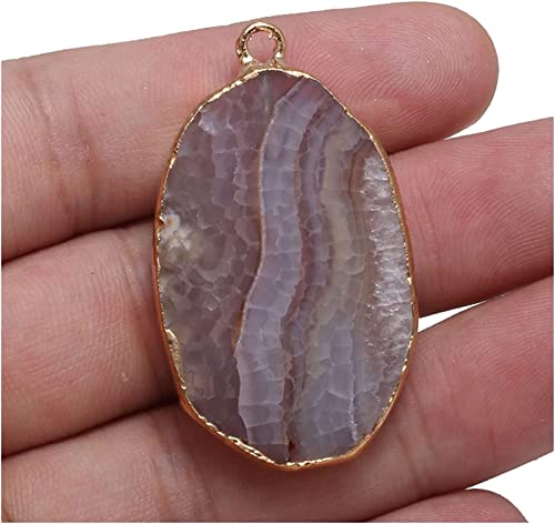 BAKYAR Cobrés de Piedra Natural Agats Collar Collar de Collar de Huevo Agats Colgantes for Hacer Joyas Bricolaje Collar