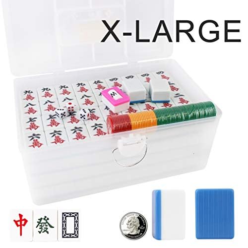 Set Mahjong Guangdong Chino XL 144 Fichas Azules miniatura 7