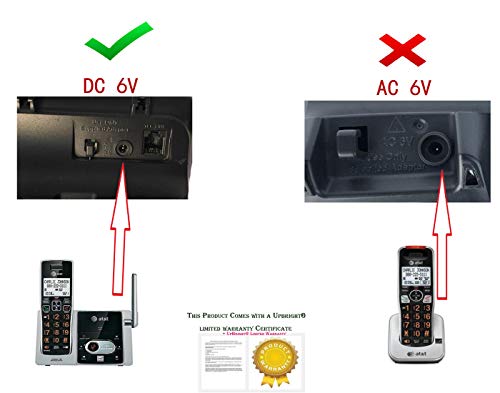 Upbright VTECH CS6114 CS6124 DC6V POWER SUPPLY Dc 6V Ac/Dc Adapter Compatible With Vtech At&T Cs6114 Cs6649 Cs6759 Cs6829 Cs6859 Cs6729-2 Cs6529-14 Cs6529-15 Cs6529-16 Cs6529-17 Cs6529-2 Cs6124-31 Phone 6Vdc Power Supply Charger thumb #1
