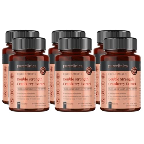 Doppia Concentrazione Estratto di Mirtillo Rosso 10.000mgx 1080 Compresse (6 flaconi da 180-3 Anno Di Offerta)