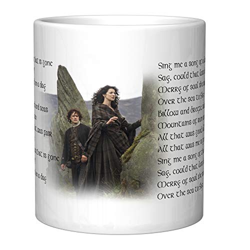 CJ Artisans Outlander Skye Boat Theme Song Lyrics Coffee Mug with Jamie and Claire