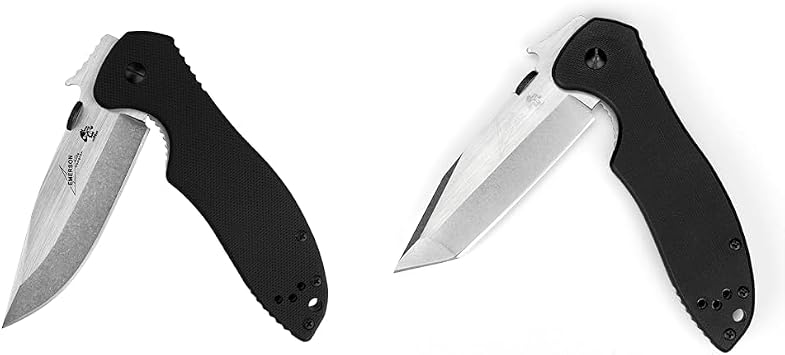 Kershaw Emerson CQC Folding Pocket Knives, 3.25 Inch Stainless Steel Blades, G10 Handles, Manual Opening, Wave Feature, Everyday Carry
