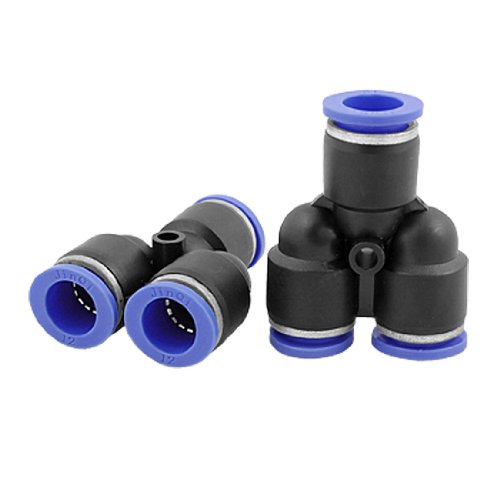 Ruilogod Conector de plástico de 12 mm de y tipo accesorios neumáticos 2 unids